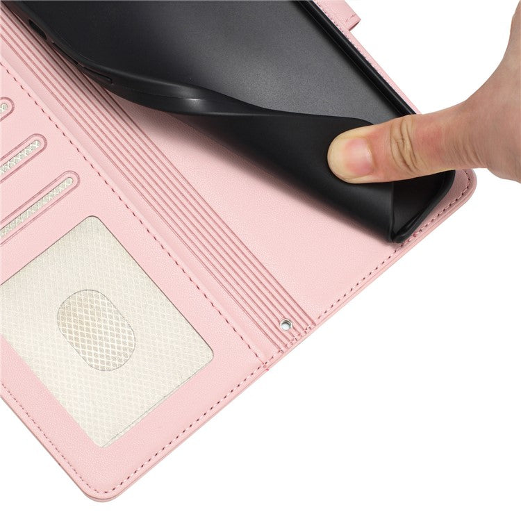 YB Imprinting Series-9 for Google Pixel 8a Case Flip Wallet Leather Phone Cover RFID Blocking - Pink