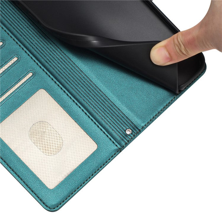 YB Imprinting Series-9 for Google Pixel 8a Case Flip Wallet Leather Phone Cover RFID Blocking - Dark Green