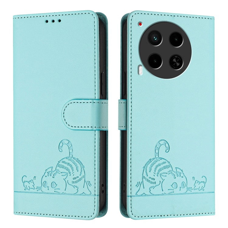 YB Imprinting Series-9 for TECNO Camon 30 4G / Camon 30 5G Leather Case RFID Blocking - Mint Green