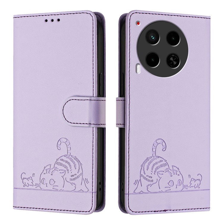 YB Imprinting Series-9 for TECNO Camon 30 4G / Camon 30 5G Leather Case RFID Blocking - Purple