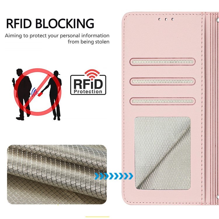 YB Imprinting Series-9 for Oppo Reno11 Pro 5G (Global) Case Leather Phone Cover Cat Mouse Pattern - Pink