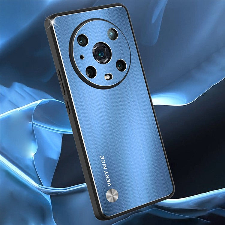 For Honor Magic4 Pro 5G Brushed Aluminium Alloy Back + TPU Frame Phone Case Precise Cutout Protective Cover - Blue