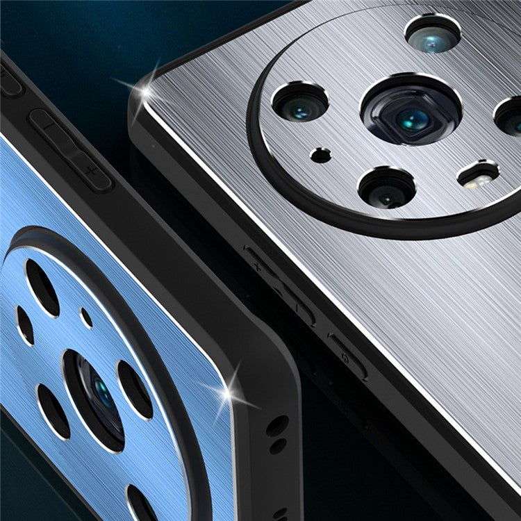 For Honor Magic4 Pro 5G Brushed Aluminium Alloy Back + TPU Frame Phone Case Precise Cutout Protective Cover - Blue