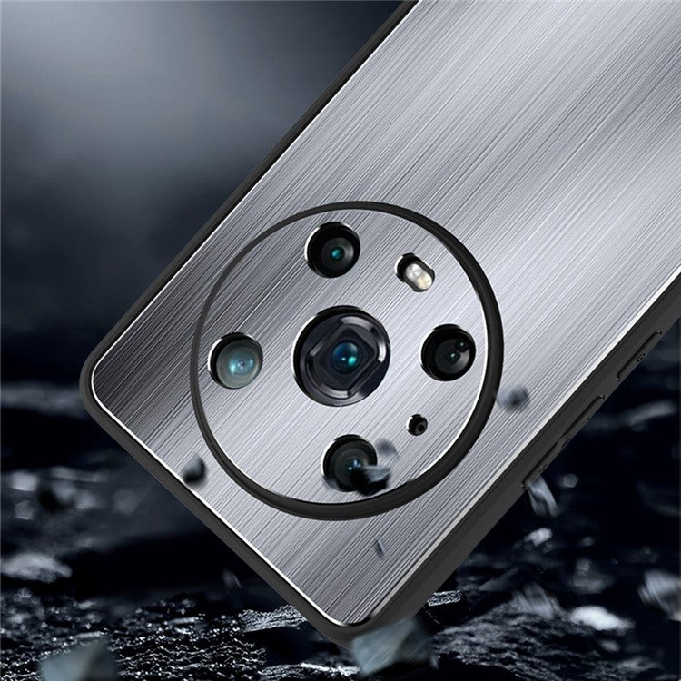 For Honor Magic4 Pro 5G Brushed Aluminium Alloy Back + TPU Frame Phone Case Precise Cutout Protective Cover - Silver