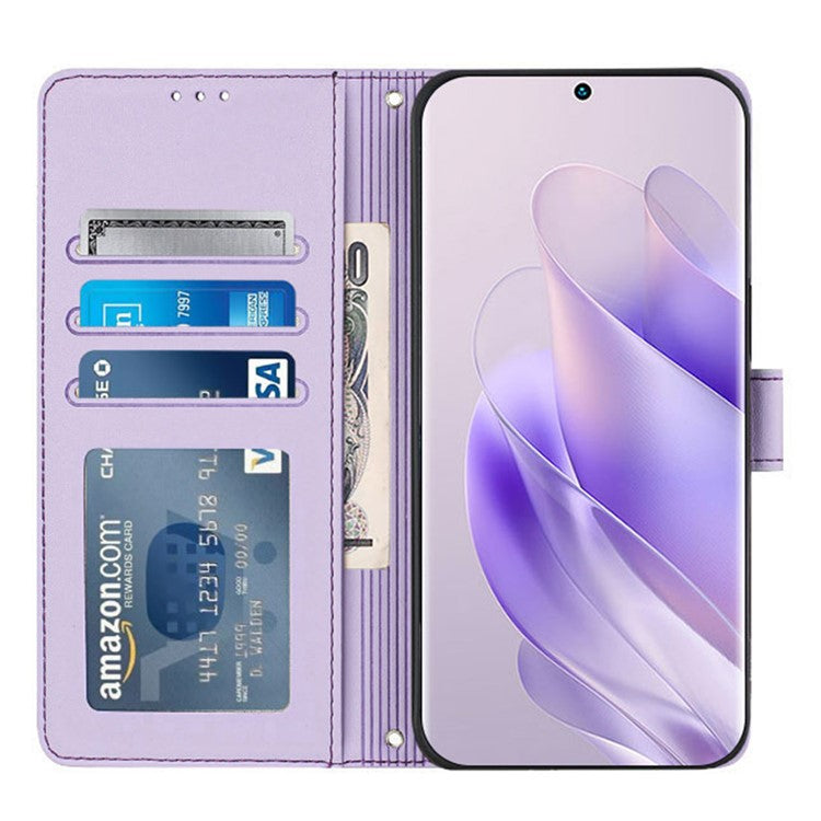 YB Imprinting Series-9 for TECNO Spark 20 Pro+ Case RFID Blocking Leather Wallet Phone Cover - Purple