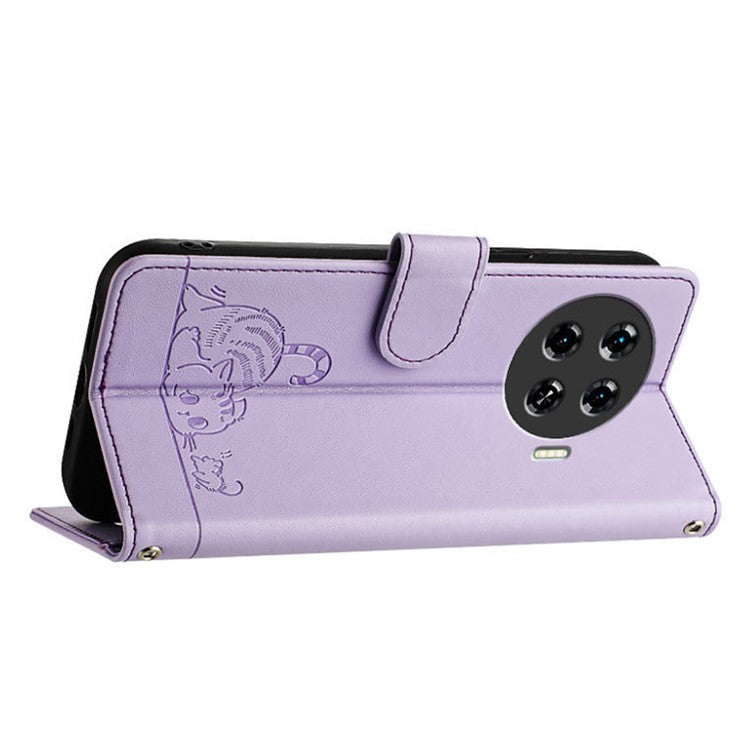 YB Imprinting Series-9 for TECNO Spark 20 Pro+ Case RFID Blocking Leather Wallet Phone Cover - Purple