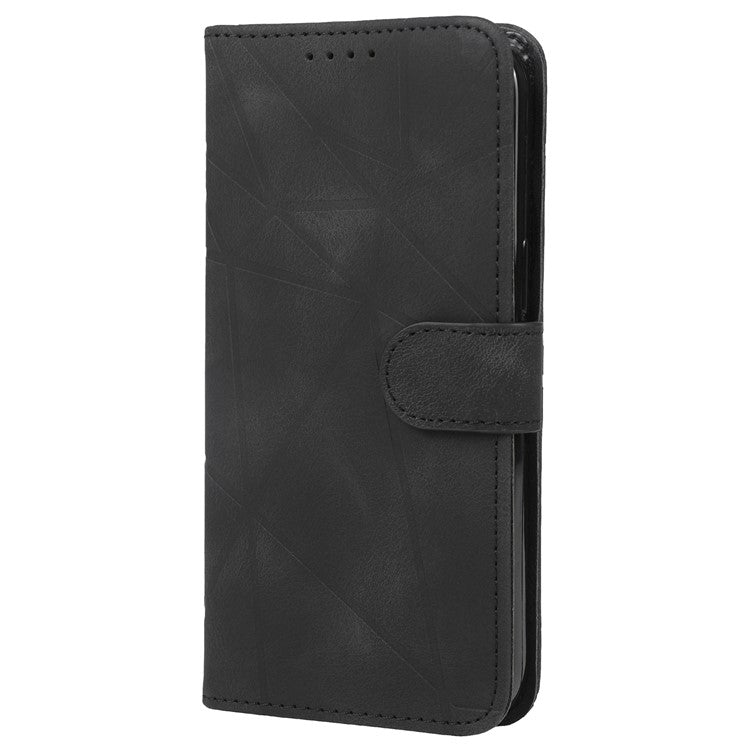 For OnePlus 11 5G Case Line Imprinted Wallet Leather Phone Cover - Black