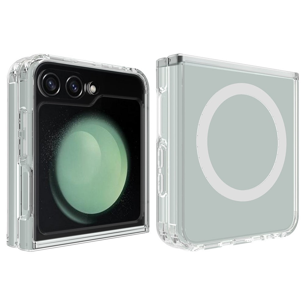 For Samsung Galaxy Z Flip7 FE 5G / Z Flip6 5G Case Compatible with MagSafe TPU+Acrylic Transparent Cover