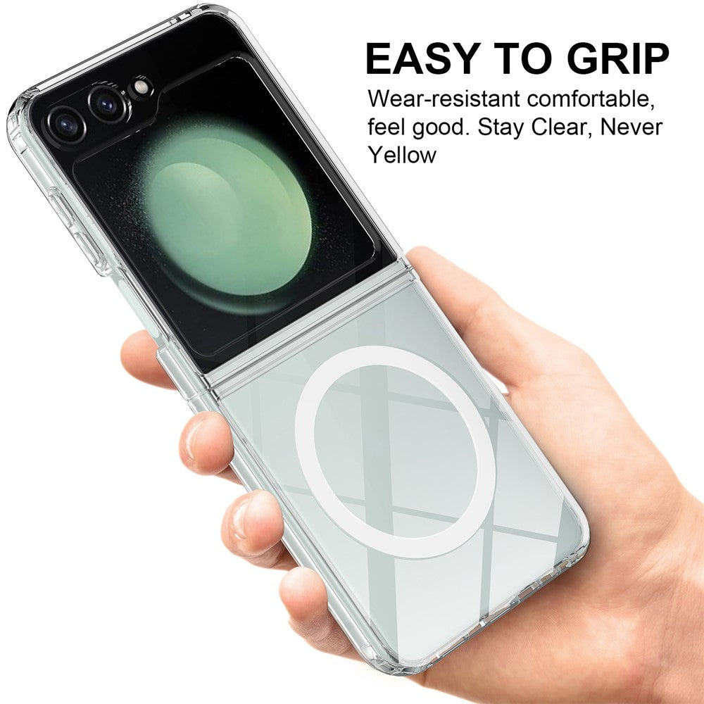 For Samsung Galaxy Z Flip7 FE 5G / Z Flip6 5G Case Compatible with MagSafe TPU+Acrylic Transparent Cover