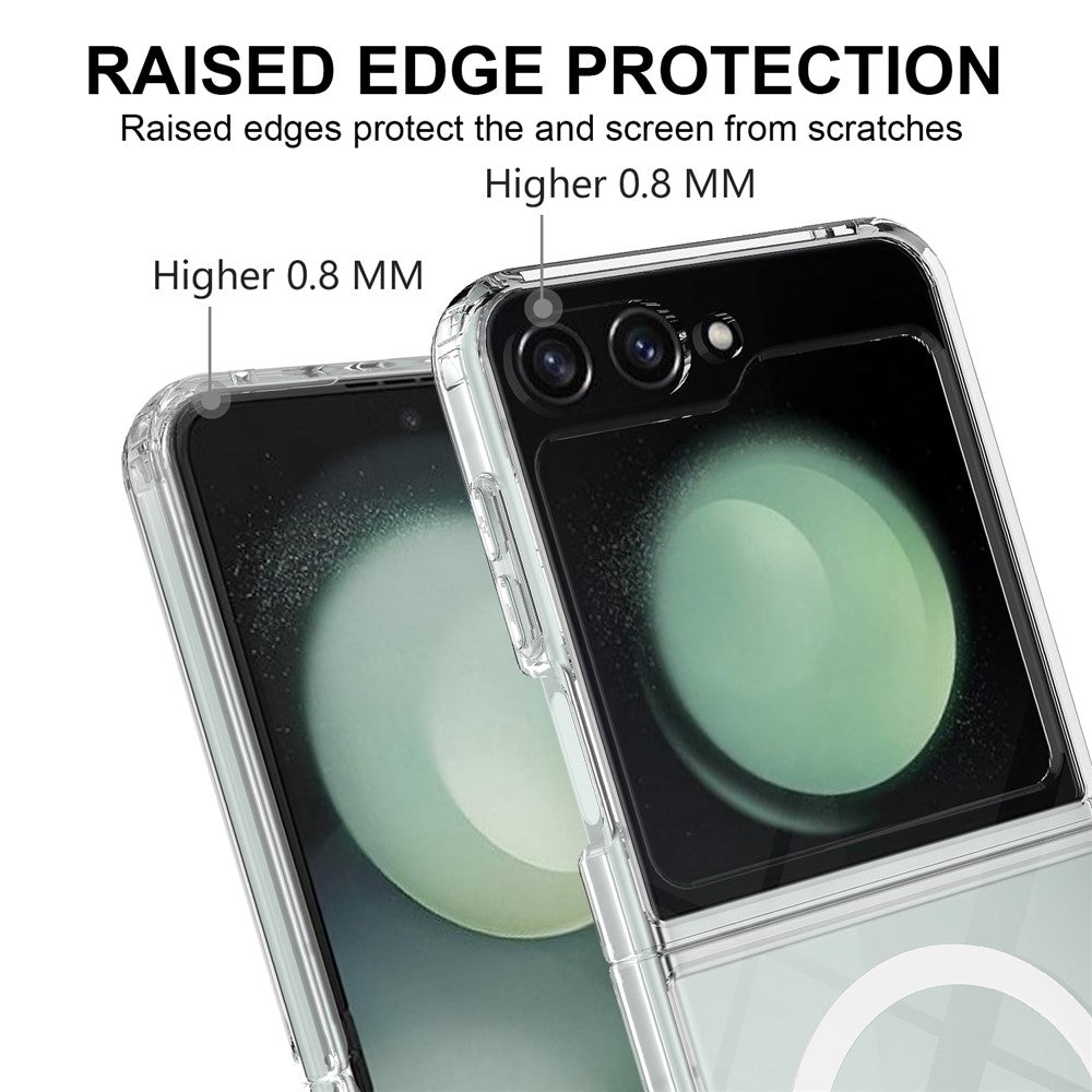 For Samsung Galaxy Z Flip7 FE 5G / Z Flip6 5G Case Compatible with MagSafe TPU+Acrylic Transparent Cover
