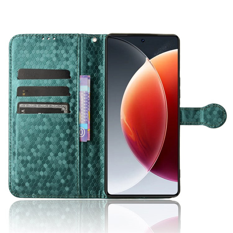 For TECNO Camon 30 Pro 5G CL8 Case Dot Pattern Card Slots Stand Mobile Phone Cover - Green