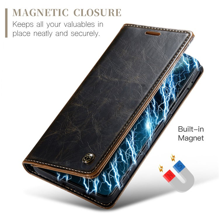 CASEME 003 Series For OnePlus 11 5G Case Leather Phone Cover with Wallet Stand - Coffee