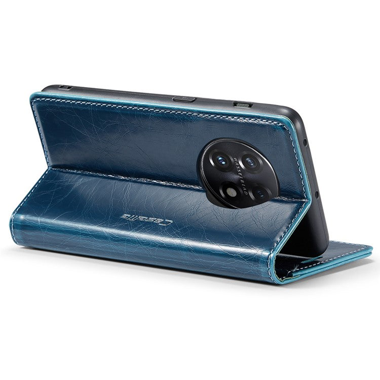 CASEME 003 Series For OnePlus 11 5G Case Leather Phone Cover with Wallet Stand - Blue