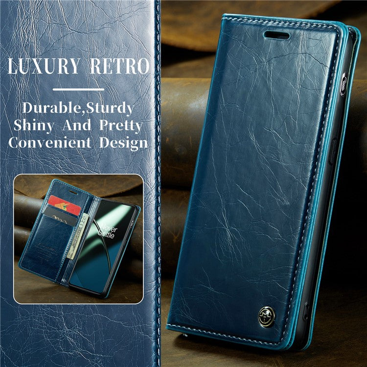 CASEME 003 Series For OnePlus 11 5G Case Leather Phone Cover with Wallet Stand - Blue