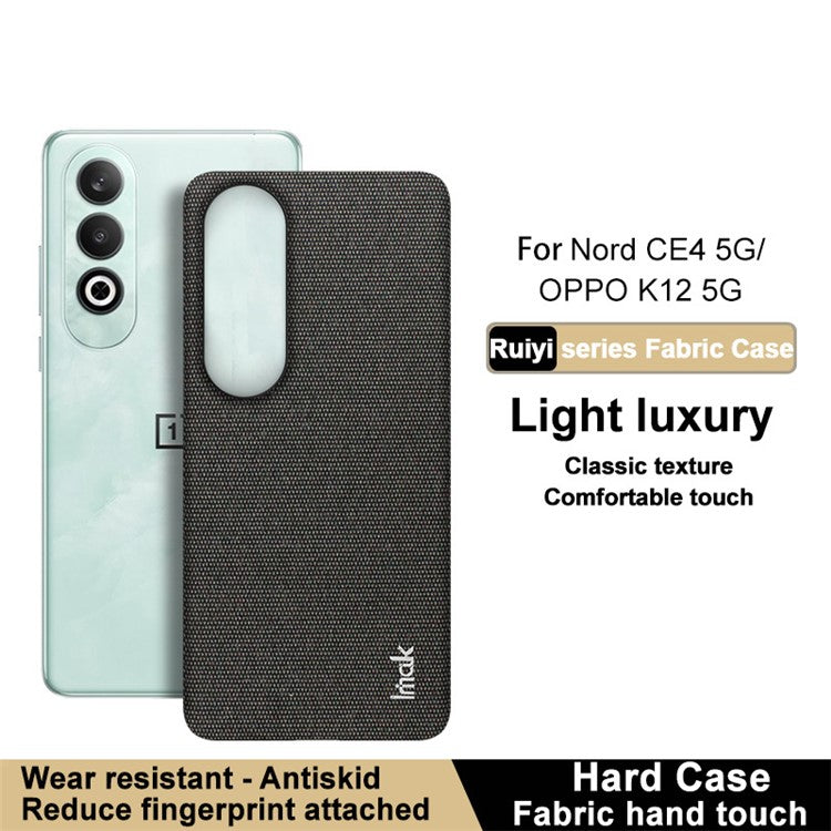 IMAK Ruiyi Series for OnePlus Nord CE4 5G / Oppo K12 Case Leather +PC Phone Cover - Black