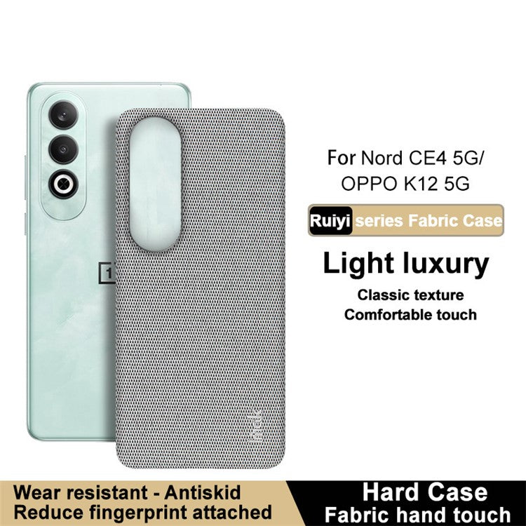 IMAK Ruiyi Series for OnePlus Nord CE4 5G / Oppo K12 Case Leather +PC Phone Cover - Light Grey