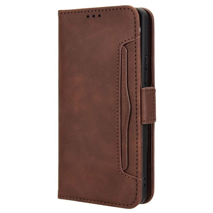 For TECNO Pova 6 4G Case Wallet Leather Phone Cover with Multiple Card Slots - Brown