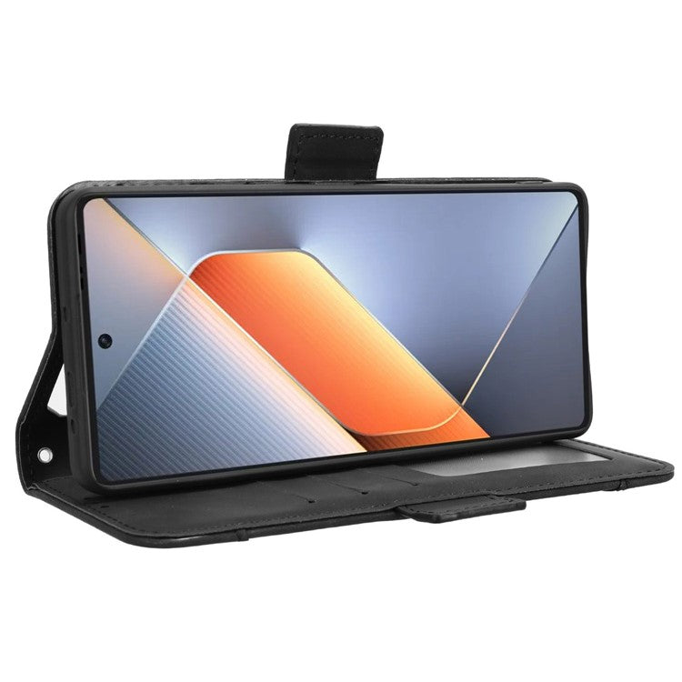 For TECNO Pova 6 4G Case Wallet Leather Phone Cover with Multiple Card Slots - Black