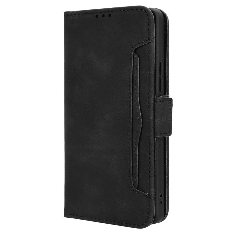 For TECNO Pova 6 4G Case Wallet Leather Phone Cover with Multiple Card Slots - Black