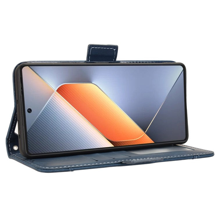 For TECNO Pova 6 4G Case Wallet Leather Phone Cover with Multiple Card Slots - Blue