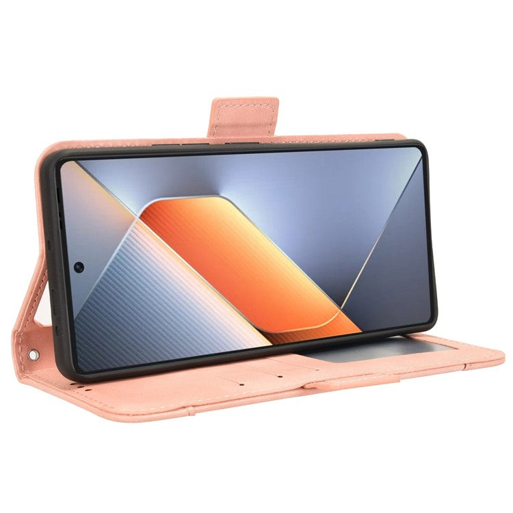 For TECNO Pova 6 4G Case Wallet Leather Phone Cover with Multiple Card Slots - Pink