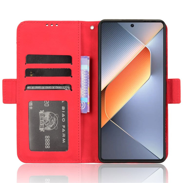 For TECNO Pova 6 4G Case Wallet Leather Phone Cover with Multiple Card Slots - Red