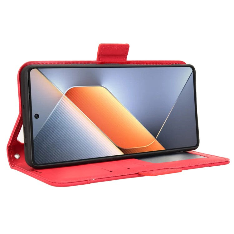 For TECNO Pova 6 4G Case Wallet Leather Phone Cover with Multiple Card Slots - Red