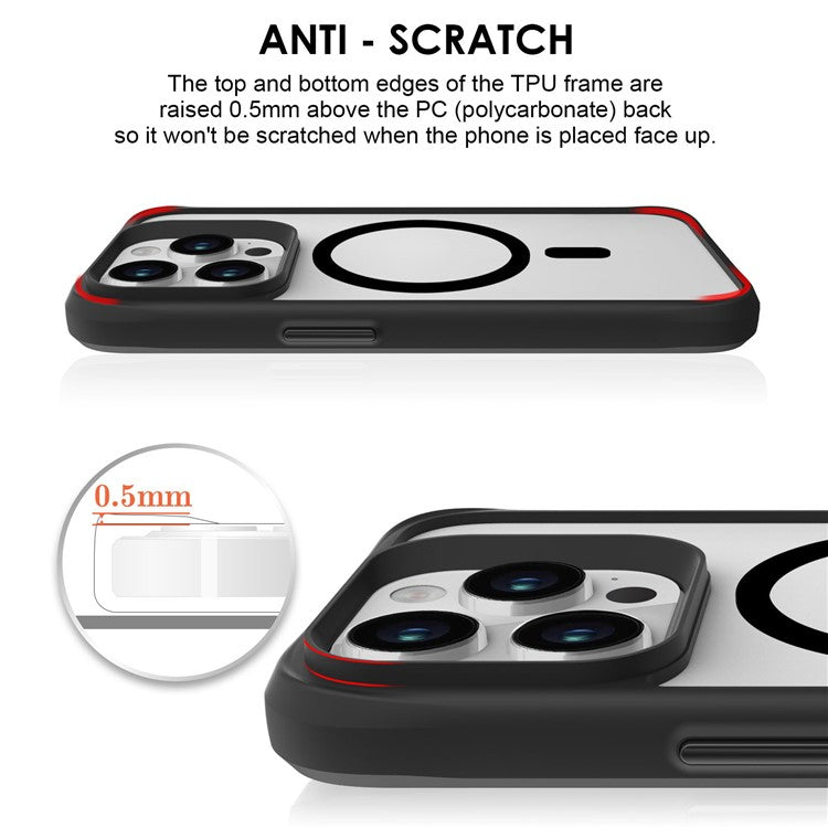 Combat X Mode Magnetic Series for iPhone 16 Pro Case Anti-Drop TPU+PC Phone Cover Compatible with MagSafe - Black