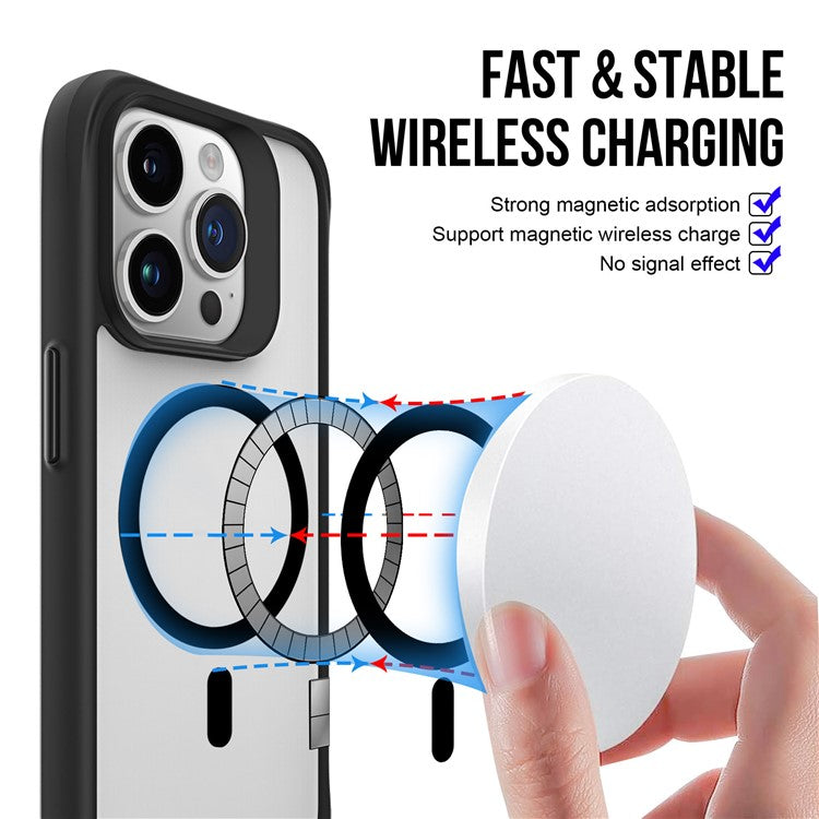 Combat X Mode Magnetic Series for iPhone 16 Pro Case Anti-Drop TPU+PC Phone Cover Compatible with MagSafe - Black