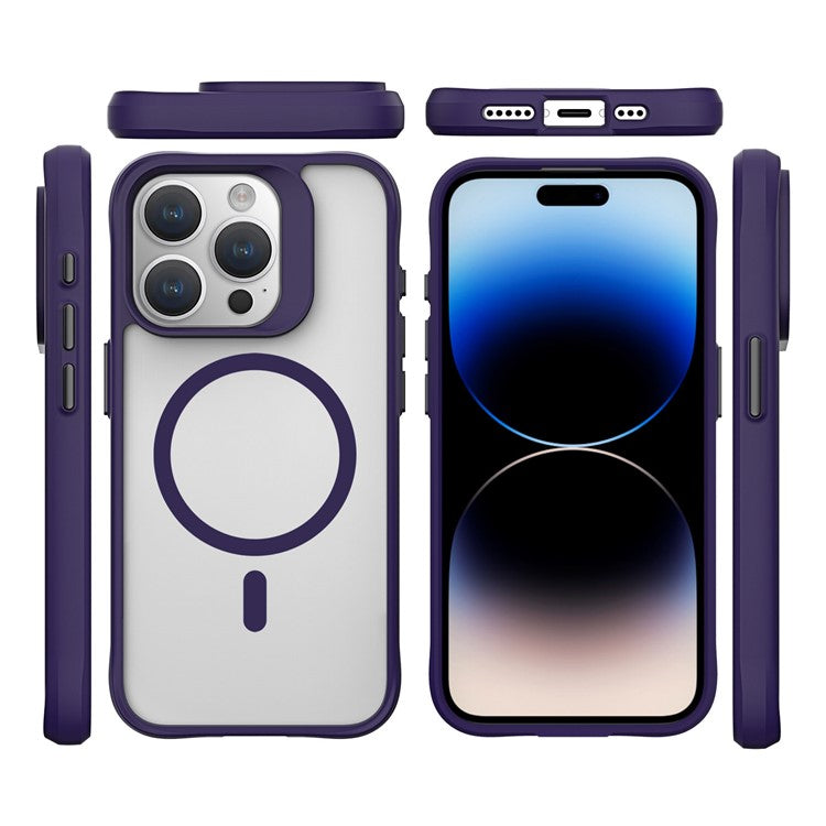 Combat X Mode Magnetic Series for iPhone 16 Pro Case Anti-Drop TPU+PC Phone Cover Compatible with MagSafe - Purple