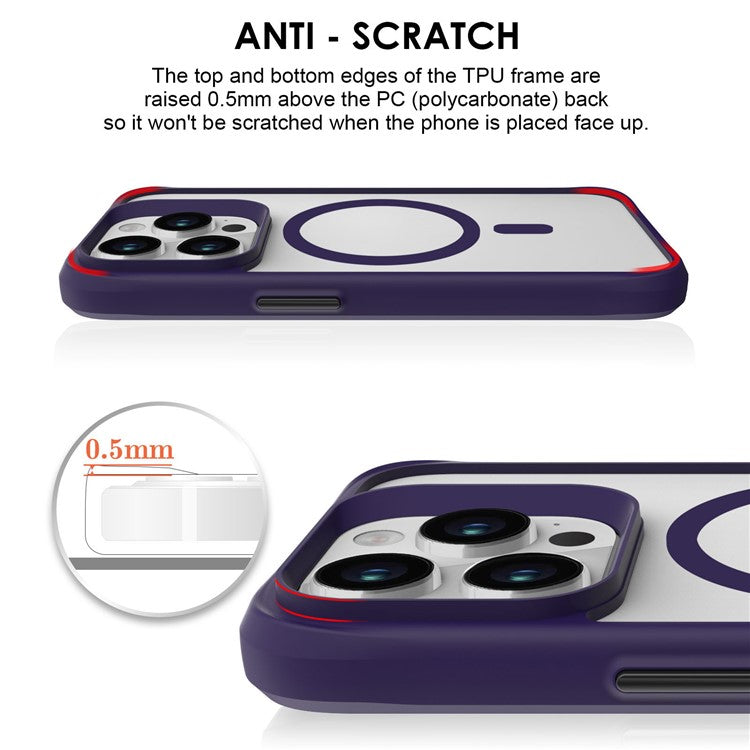 Combat X Mode Magnetic Series for iPhone 16 Pro Case Anti-Drop TPU+PC Phone Cover Compatible with MagSafe - Purple