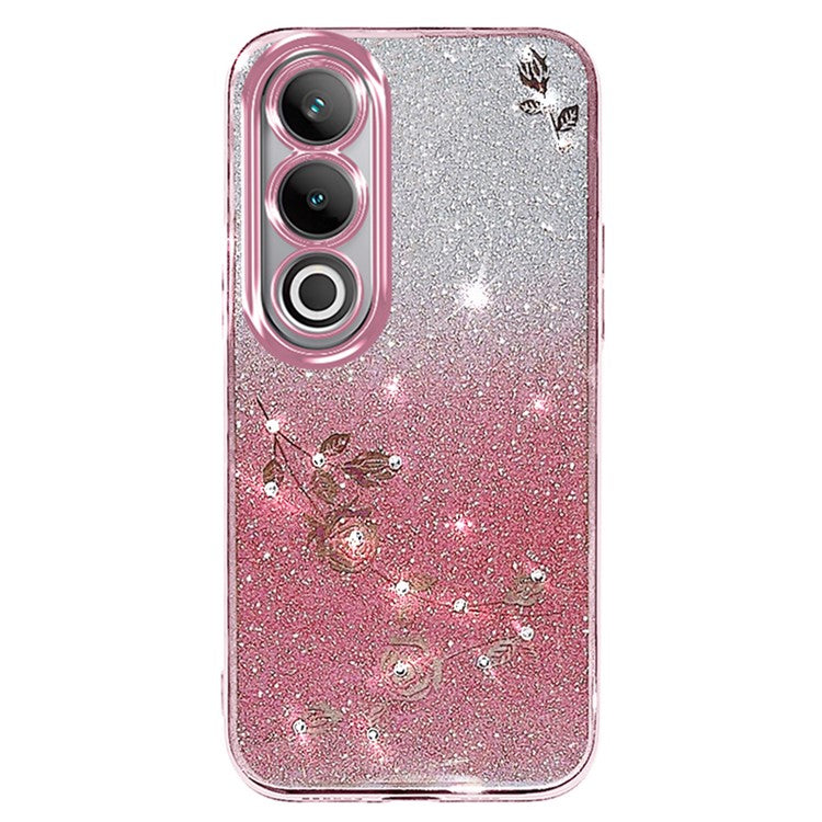 KADEM For OnePlus Ace 3V 5G Case Glitter Rhinestone Decor TPU Phone Cover - Rose Gold