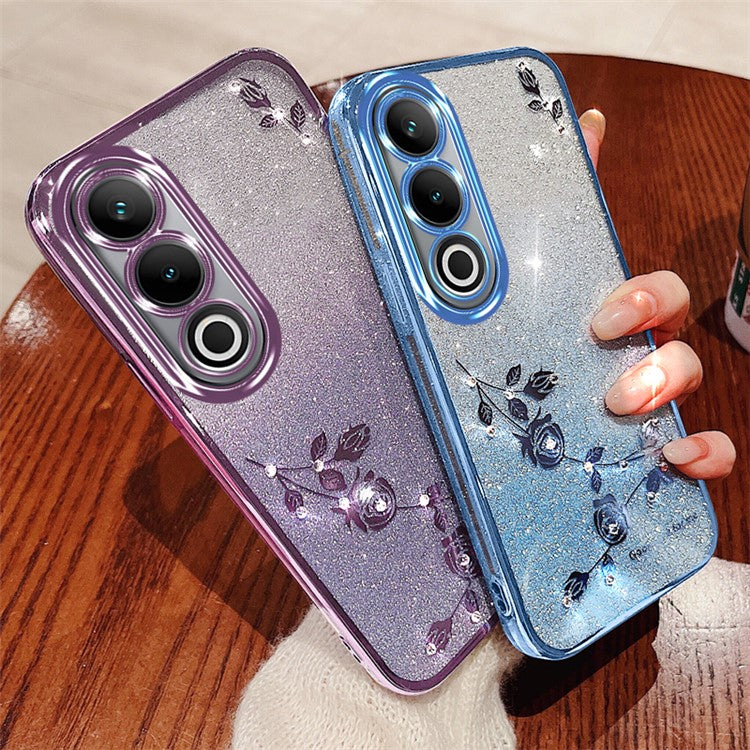 KADEM For OnePlus Ace 3V 5G Case Glitter Rhinestone Decor TPU Phone Cover - Purple