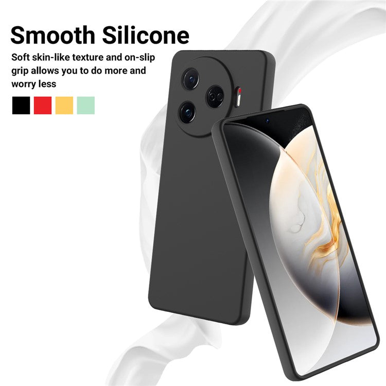 For TECNO Camon 30 Pro 5G Case Liquid Silicone Protective Phone Cover with Strap - Black