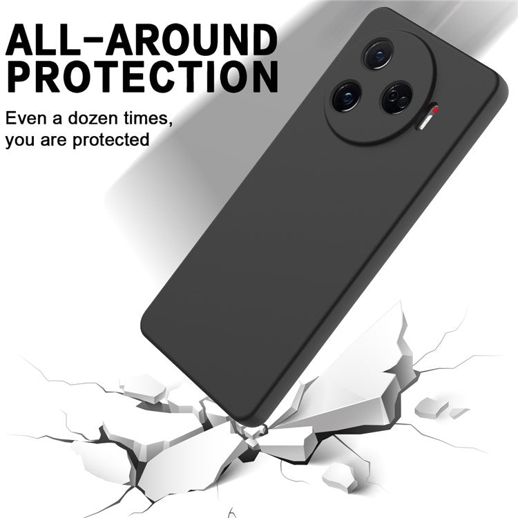 For TECNO Camon 30 Pro 5G Case Liquid Silicone Protective Phone Cover with Strap - Black