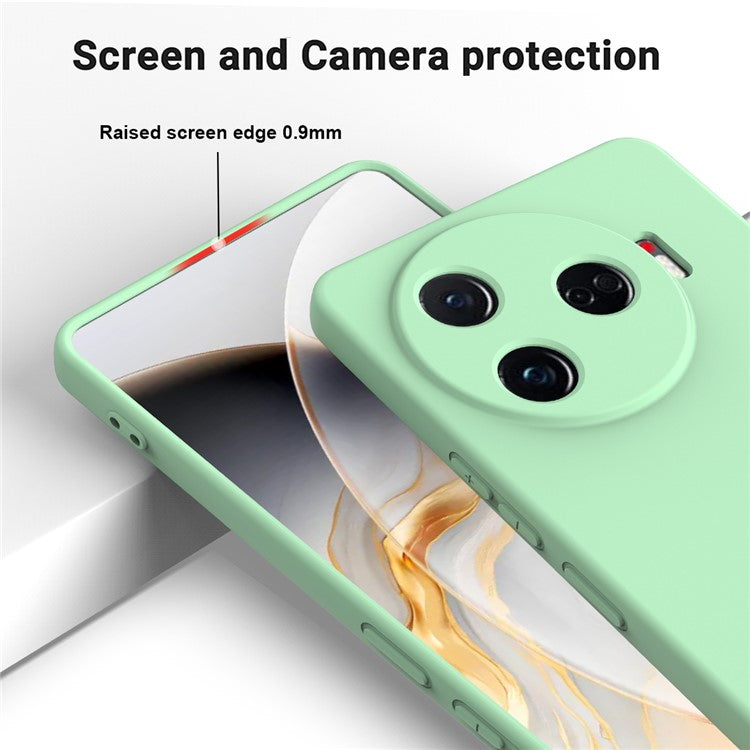 For TECNO Camon 30 Pro 5G Case Liquid Silicone Protective Phone Cover with Strap - Green