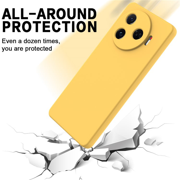 For TECNO Camon 30 Pro 5G Case Liquid Silicone Protective Phone Cover with Strap - Yellow