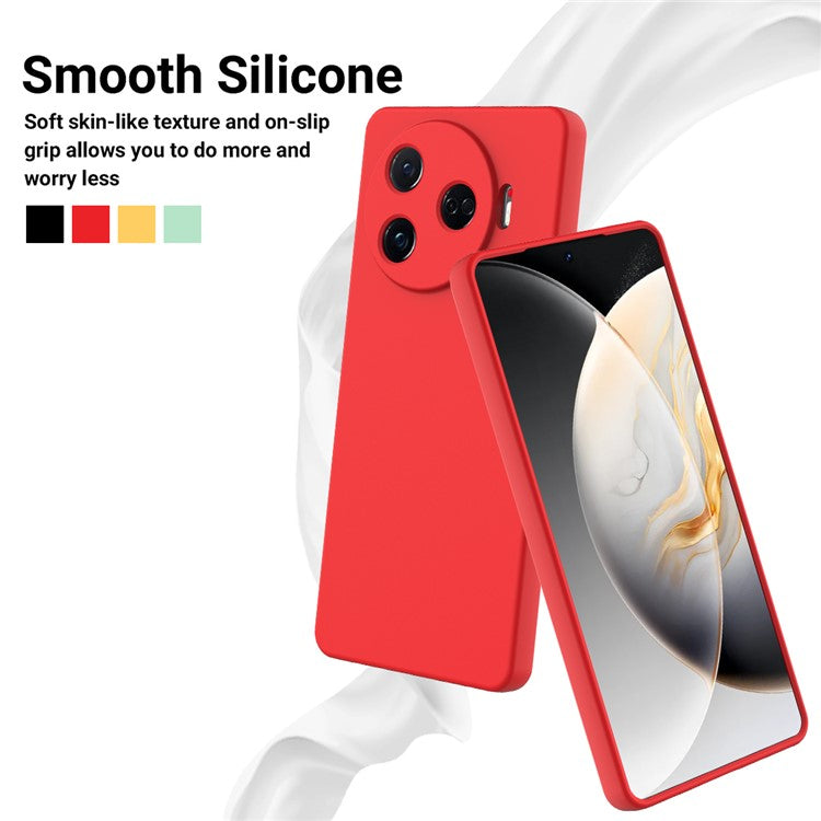 For TECNO Camon 30 Pro 5G Case Liquid Silicone Protective Phone Cover with Strap - Red