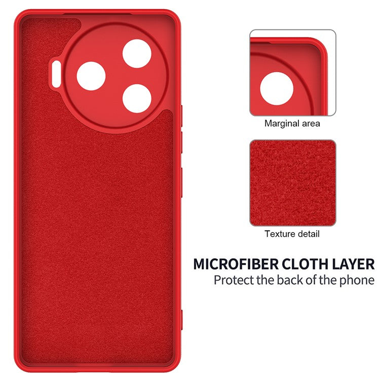 For TECNO Camon 30 Pro 5G Case Liquid Silicone Protective Phone Cover with Strap - Red