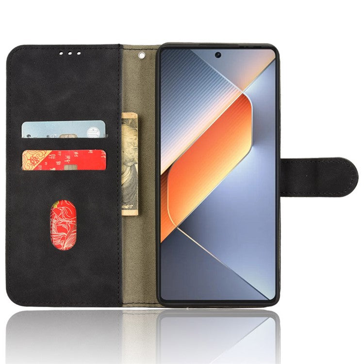 For TECNO Pova 6 4G Case PU Leather Folio Flip Phone Wallet Cover - Black