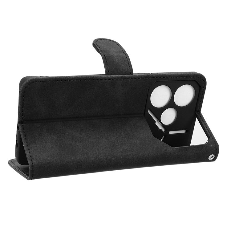 For TECNO Pova 6 4G Case PU Leather Folio Flip Phone Wallet Cover - Black