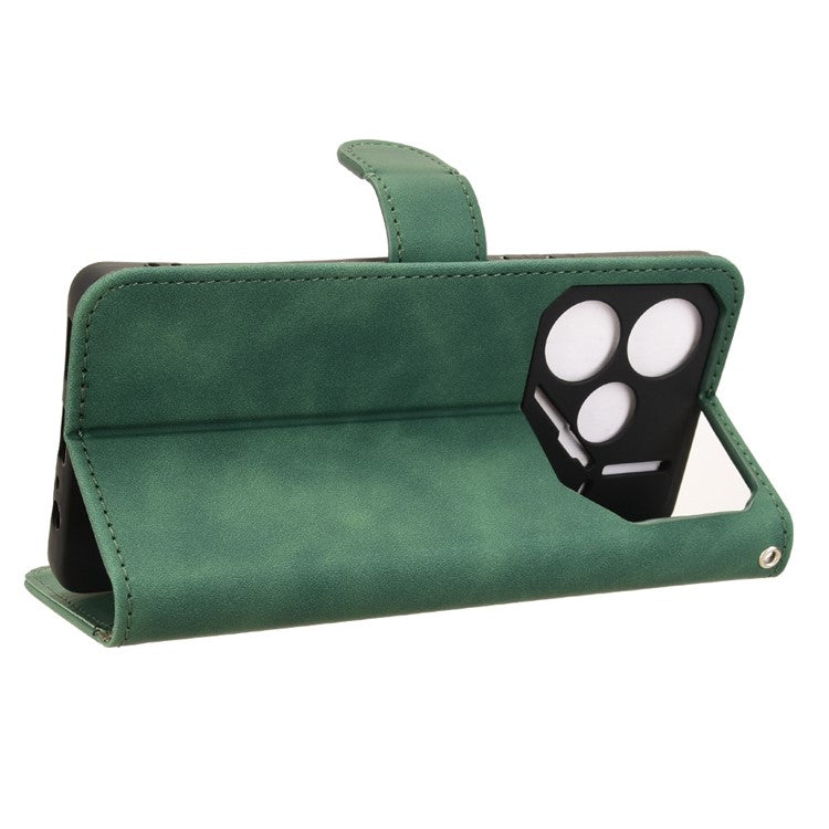 For TECNO Pova 6 4G Case PU Leather Folio Flip Phone Wallet Cover - Green