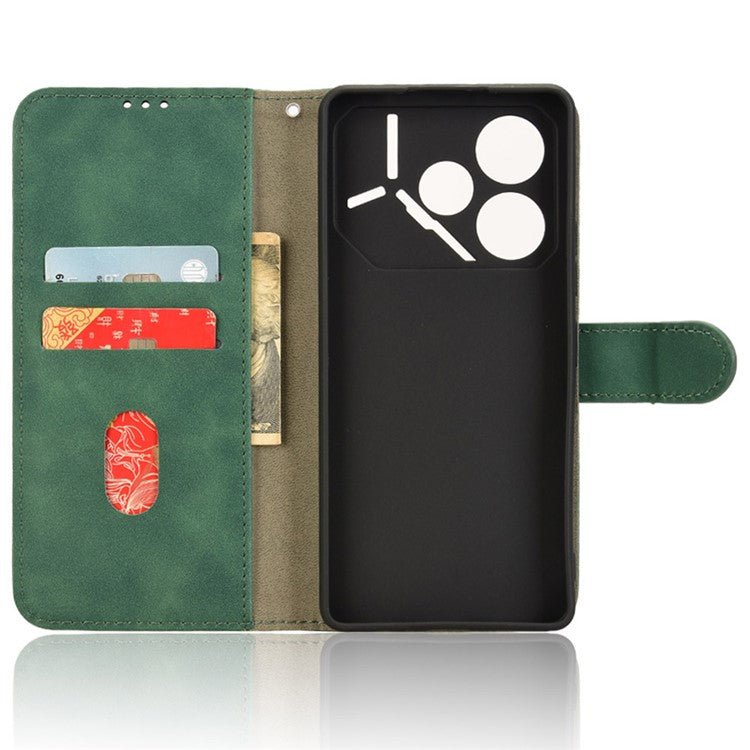 For TECNO Pova 6 4G Case PU Leather Folio Flip Phone Wallet Cover - Green