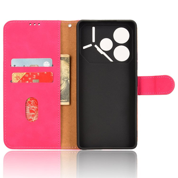 For TECNO Pova 6 4G Case PU Leather Folio Flip Phone Wallet Cover - Rose