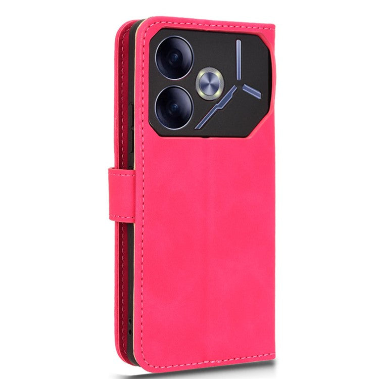 For TECNO Pova 6 4G Case PU Leather Folio Flip Phone Wallet Cover - Rose