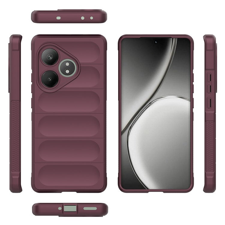 For Realme GT Neo6 SE 5G / GT 6 5G / GT 6T 5G Case TPU Drop Protection Shell Phone Cover - Wine Red