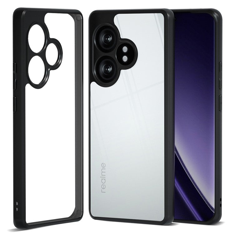 IBMRS For Realme GT Neo6 SE 5G Case TPU+PC Phone Cover Airbags Corners Shockproof - Transparent Black