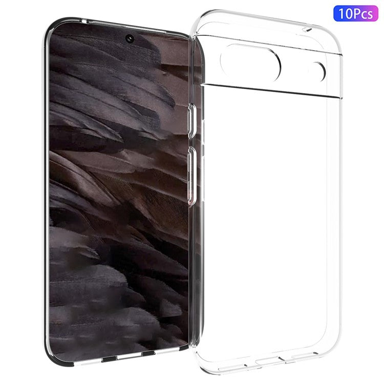 10Pcs / Pack For Google Pixel 8a Cell Phone Case Drop-Proof Inner Watermark-Free Clear TPU Cover