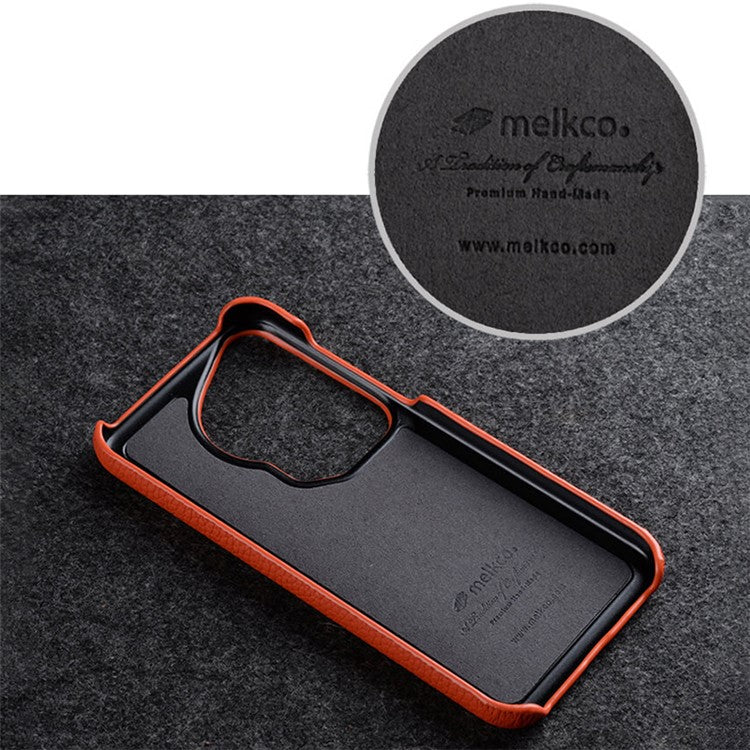 MELKCO For Huawei Pura 70 Ultra Case Incomplete Edge Genuine Cow Leather Coated PC Phone Cover - Baby Blue