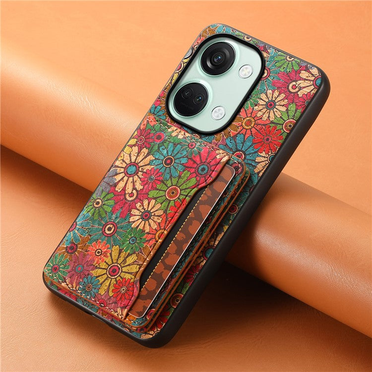 For OnePlus Ace 2V / Nord 3 5G Case Floral Pattern Card Slot Kickstand Hybrid Phone Cases - Spring / Green